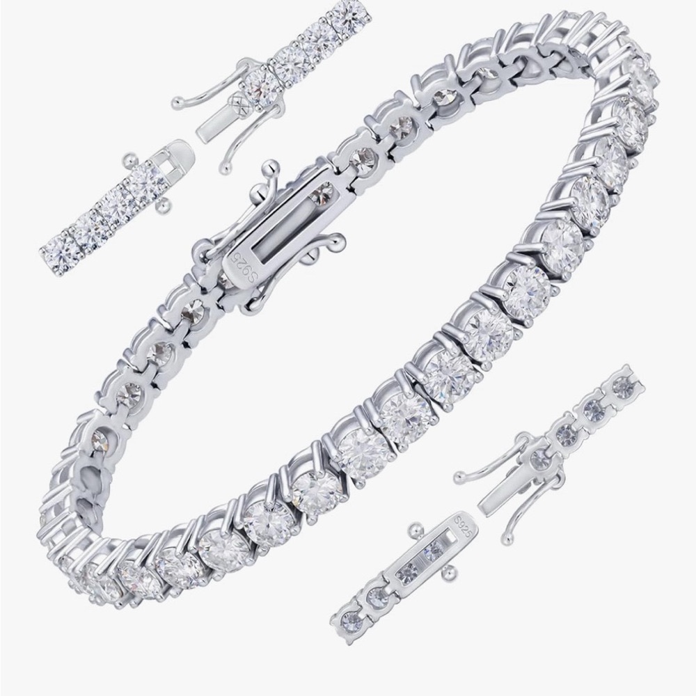 Elegant 925 Silver Moissanite Bracelet